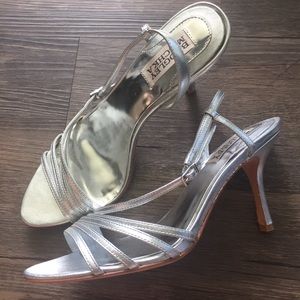 Badgley Mischka Silver Heels
